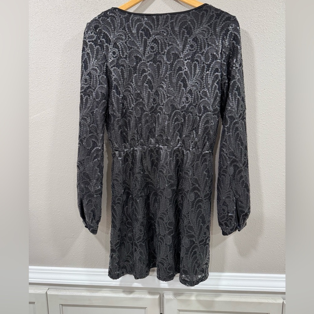 Honey Punch Matte Black Sequin Mini Dress - Picture 6 of 7